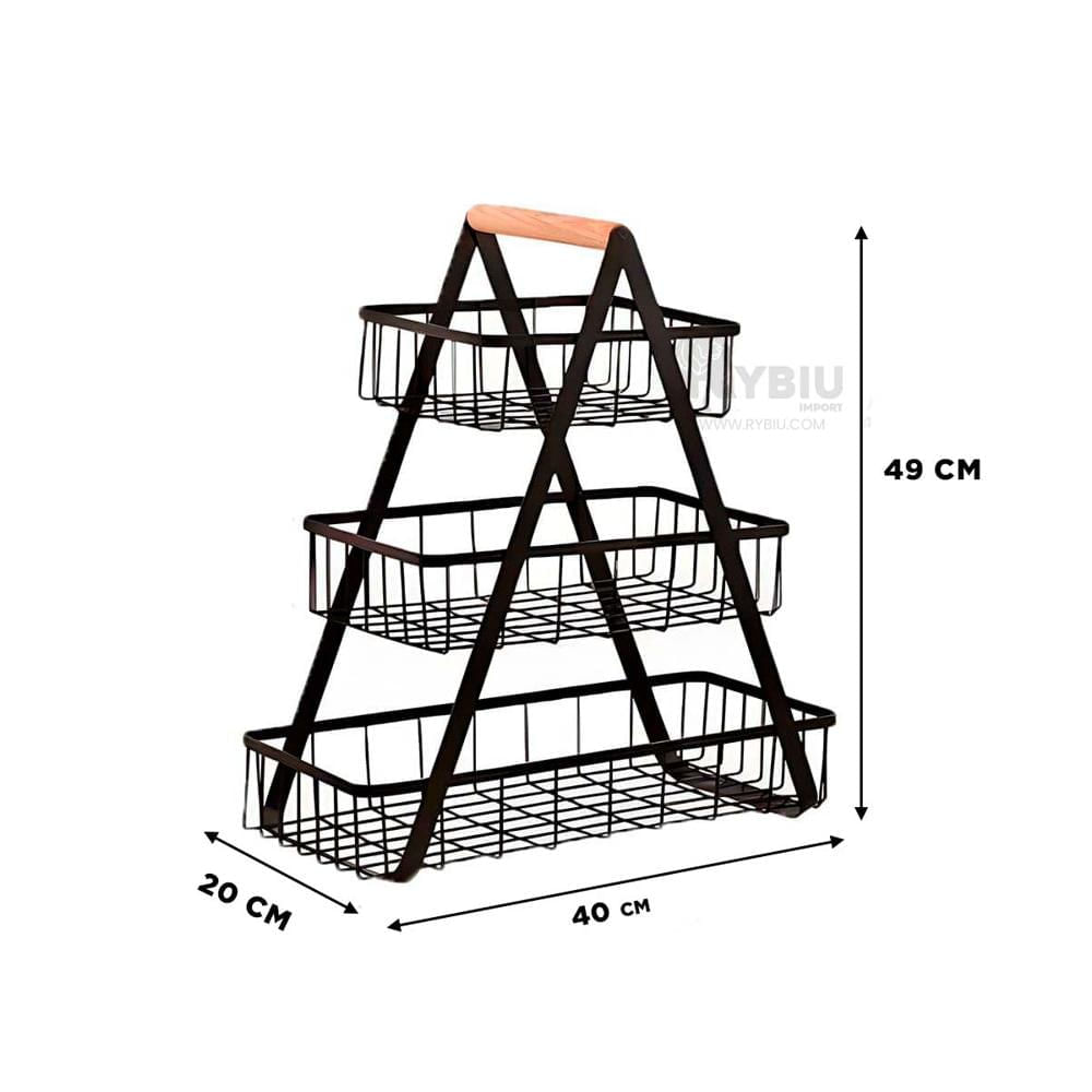 Organizador de Acero de Verduras en Negro Y+Regalo Stickers