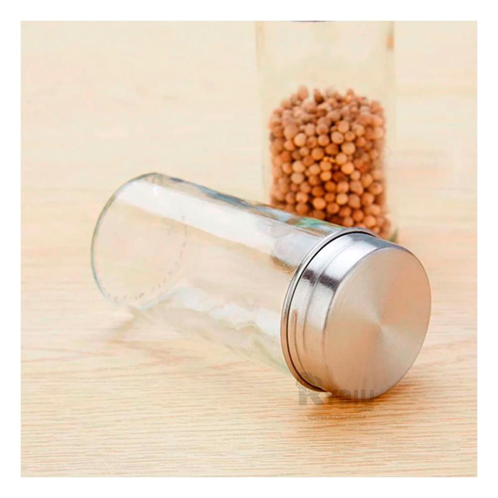 Condimentero Cuadradro de 12 Frascos en Color Gris