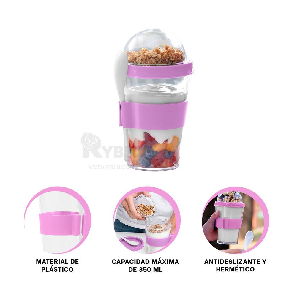 Vaso Estilizado de Agua 350ML Rosado Y+Papel de Regalo