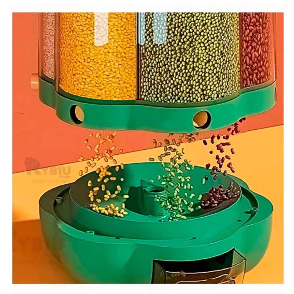 Dispensador de 3 Espacios para Legumbres 9kg Verde Y+Papel de Regalo