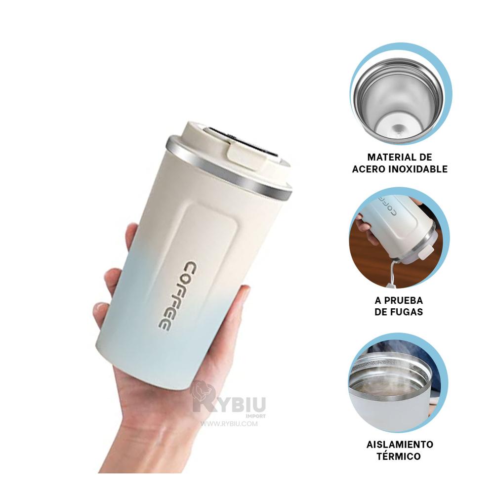 Taza de Bebidas Calientes Celeste y Blanco Y+Regalo Agendita