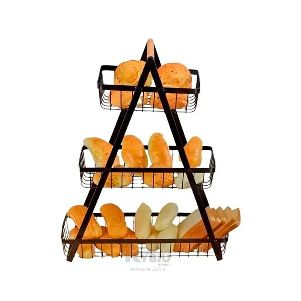 Organizador para Fruta de 3 Pisos en Negro Y+Gift MiniAgenda