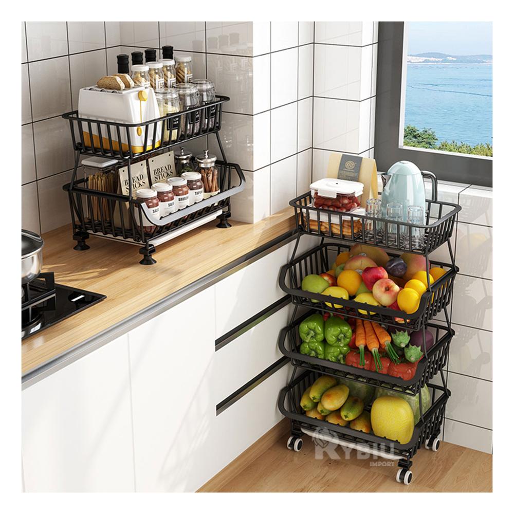 Cesta con Ruedas para Despensa en Negro Y+Regalo Stickers