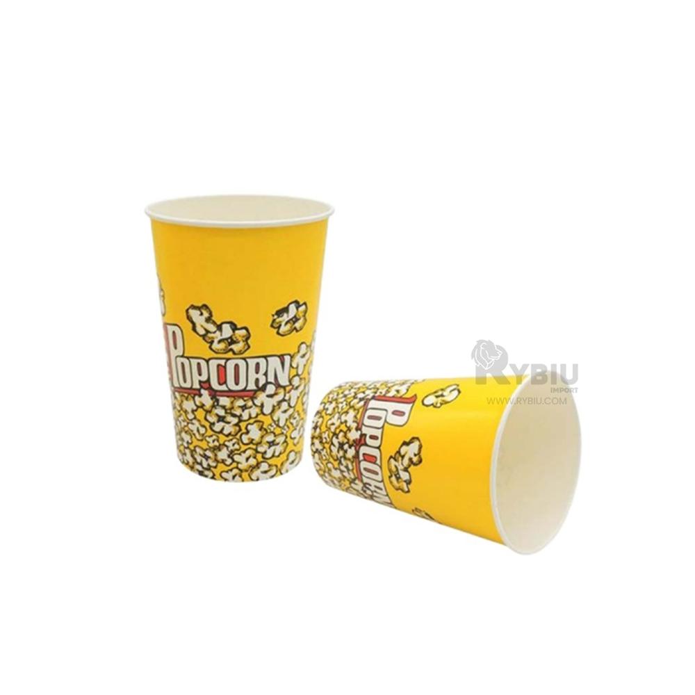 Balde Practico de Popcorn 7x17cm Amarillo Y+Regalo Stickers