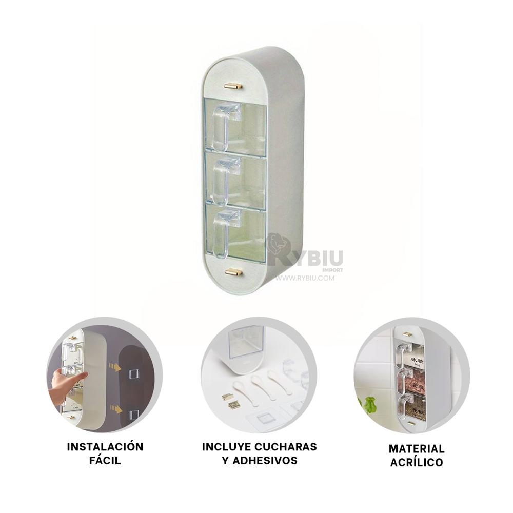 Porta Condimentos en Color Blanco Y+Post-it Adhesivos