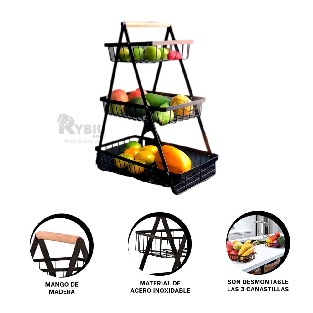 Cesta para Legumbres Color Negro Y+Banderitas Adhesivas