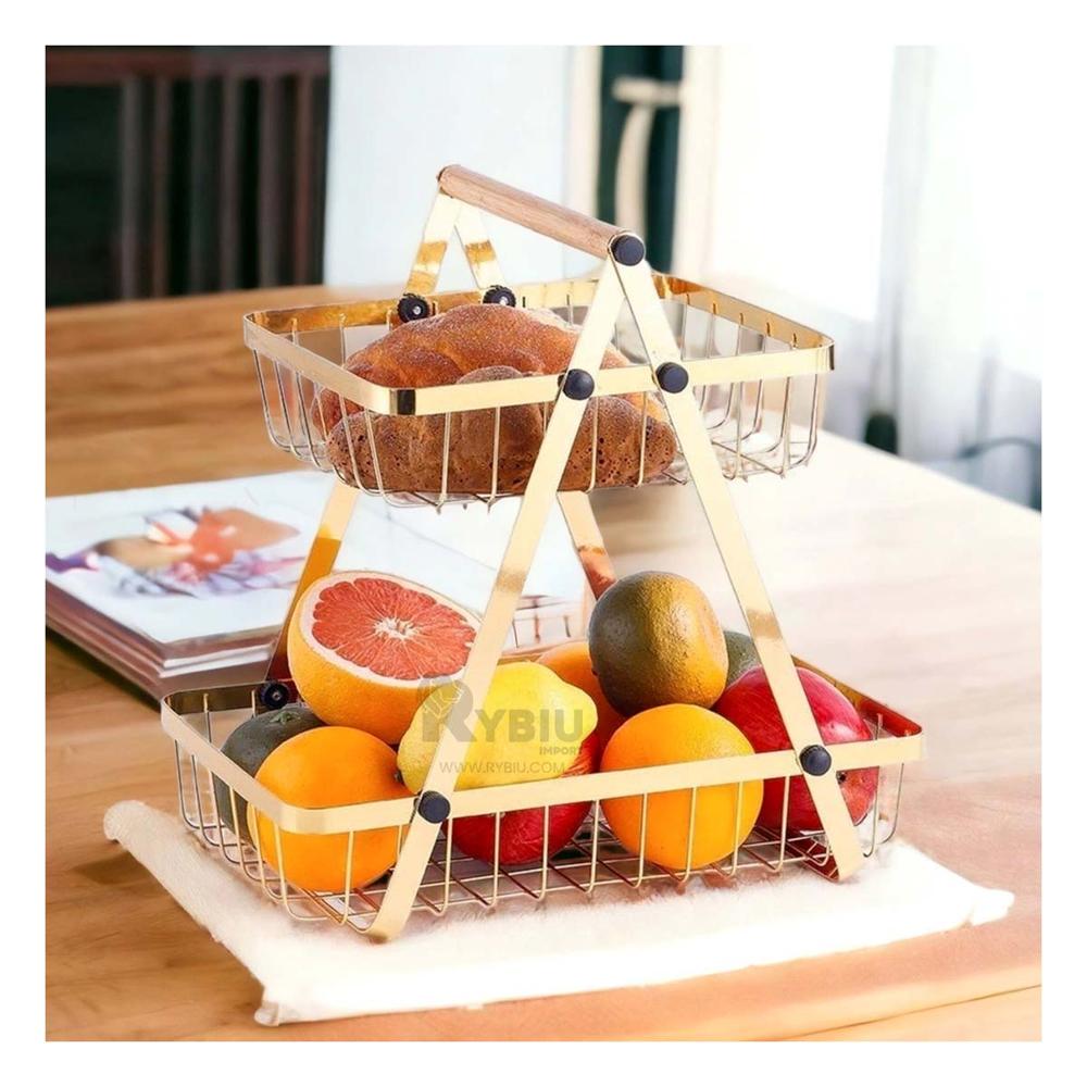 Frutero Dinamico en Color Dorado Y+Papel de Regalo