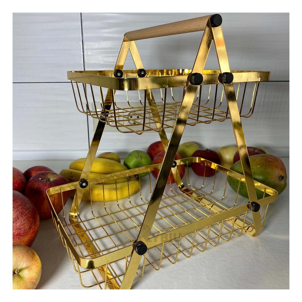 Frutero Versatil para tu Hogar en Dorado Y+Papel de Regalo