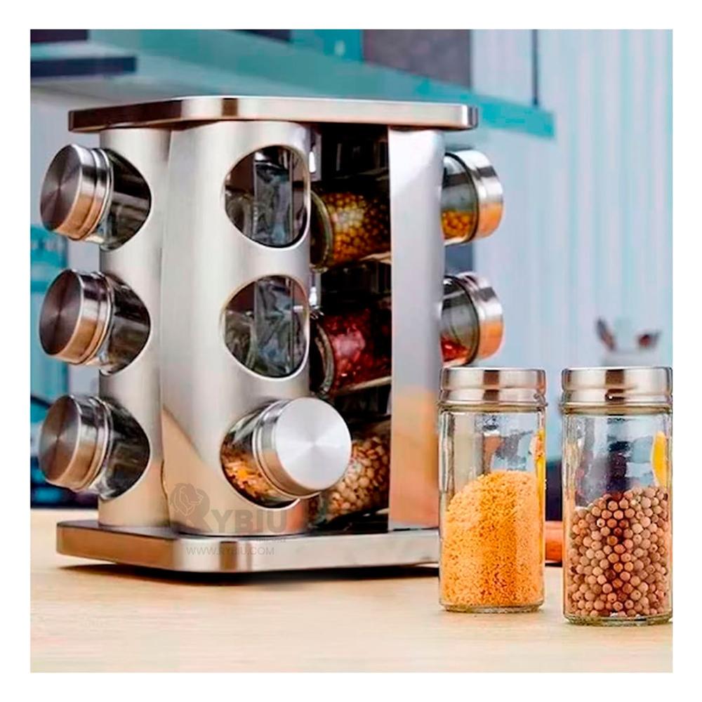 Condimentero de 12 Envases Tono Gris Y+Papel de Regalo