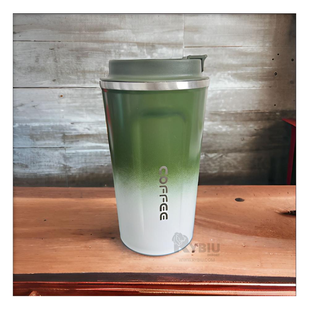 Taza de Bebidas Calientes Verde con Blanco Y+Regalo Agendita
