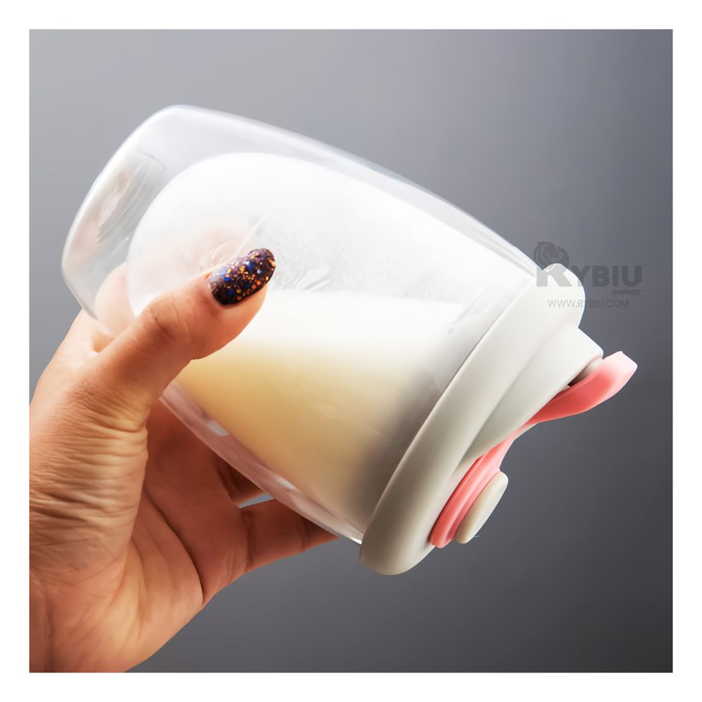 Vaso Practico para Bebidas de Color Rosado 350ml Y+Stickers