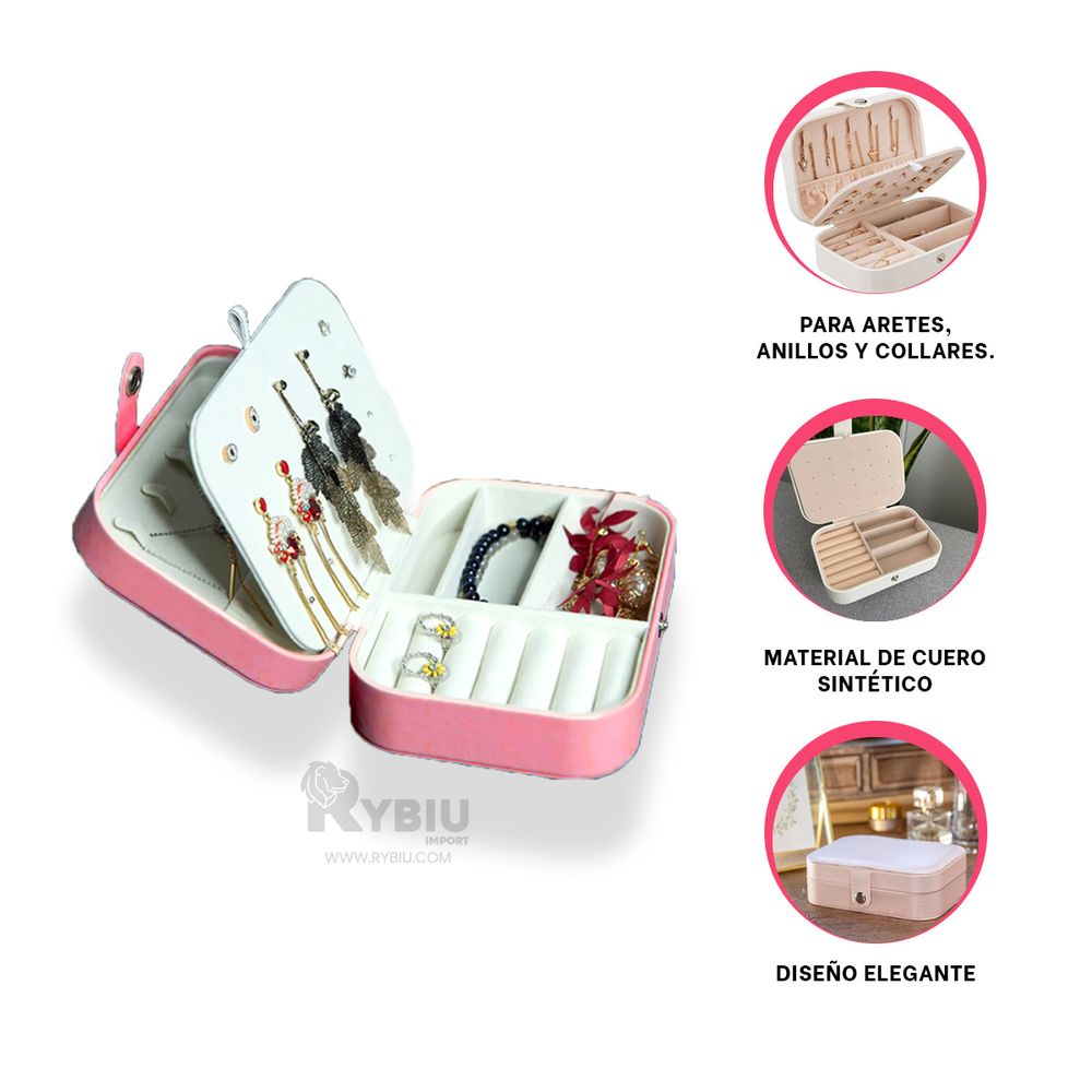 Joyero de 16x11x5 cm en Color Fucsia Y+Stickers