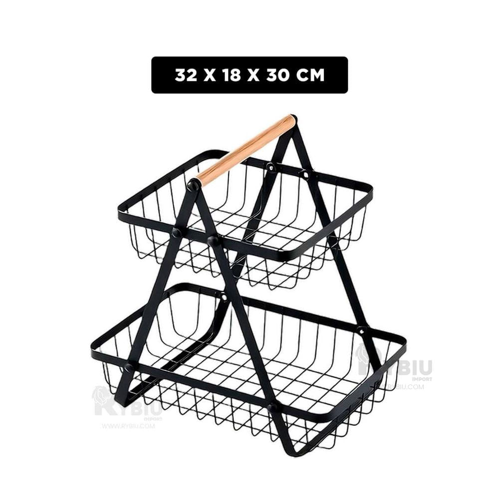 Cesta para Platano en Color Negro Y+Banderitas Adhesivas