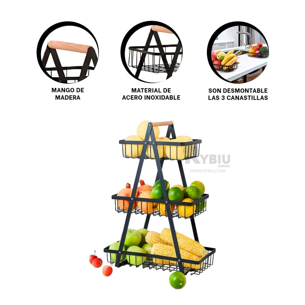 Organizador para Fresas Funcional en Negro Y+Gift Stickers