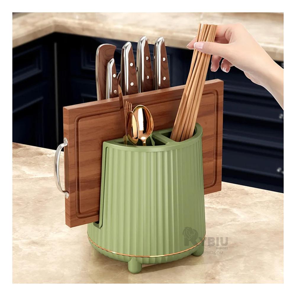 Base con Giro 360° de Cuchillos Verde Claro Y+Gift Stickers