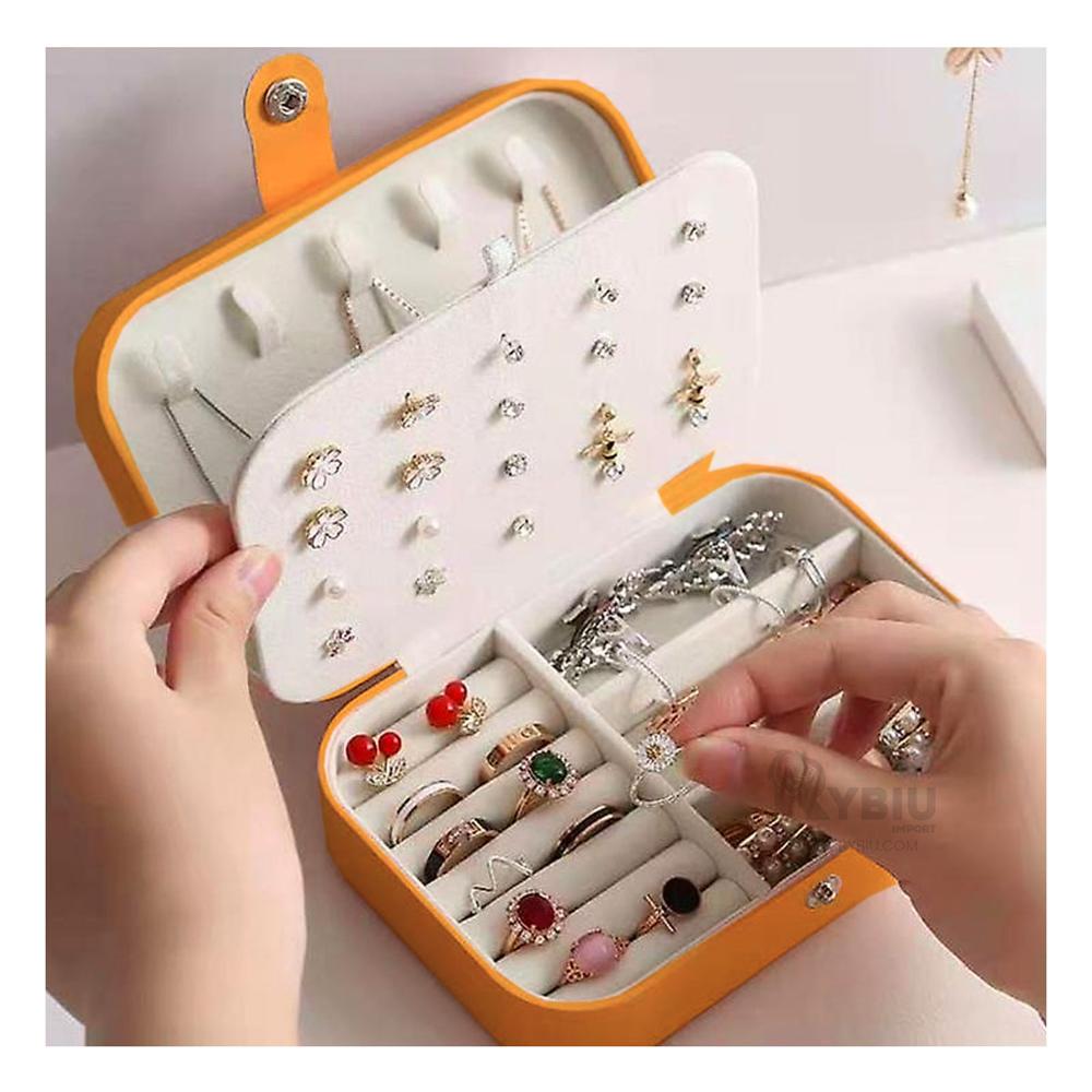 Joyero Practico en Color Anaranjado Y+Papel de Regalo