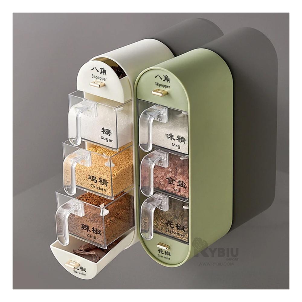 Organizador Simple de Condimentos Empotrable en Tono Blanco