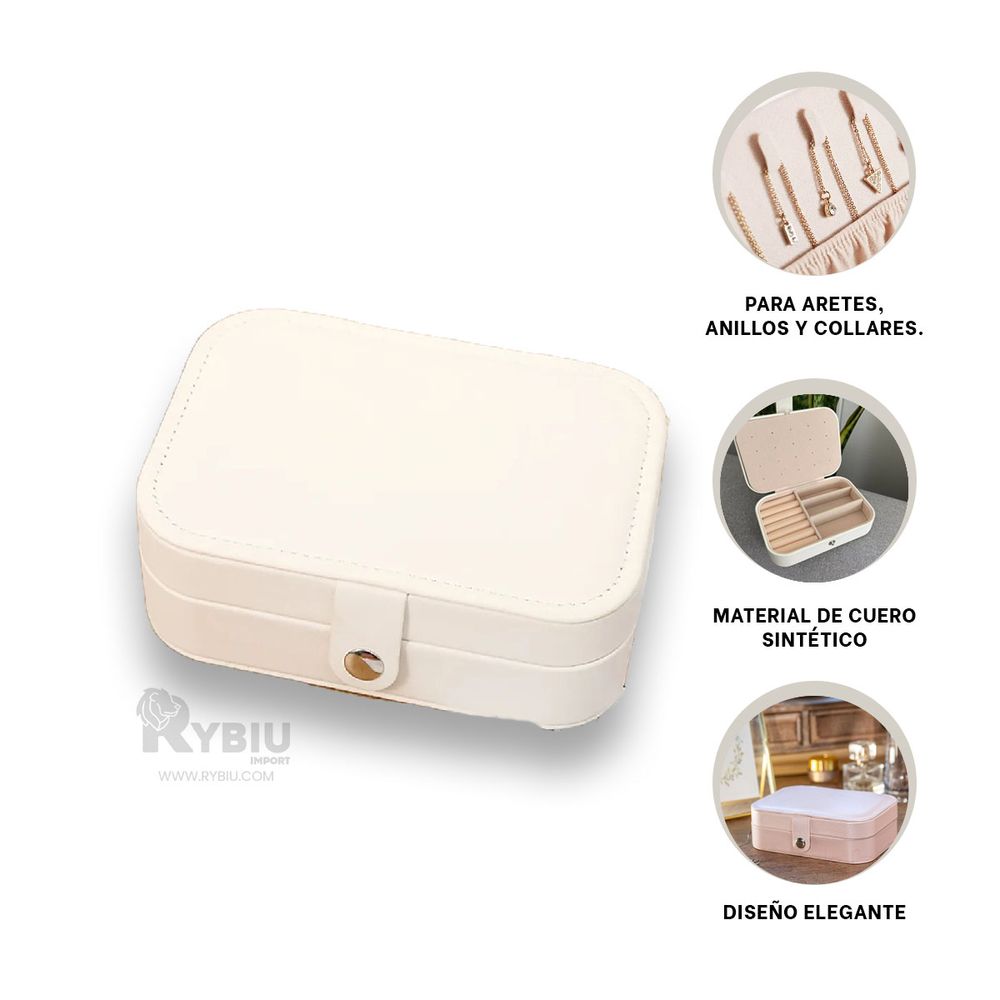 Joyero de 16x11x5 cm Color Blanco Y+Stickers