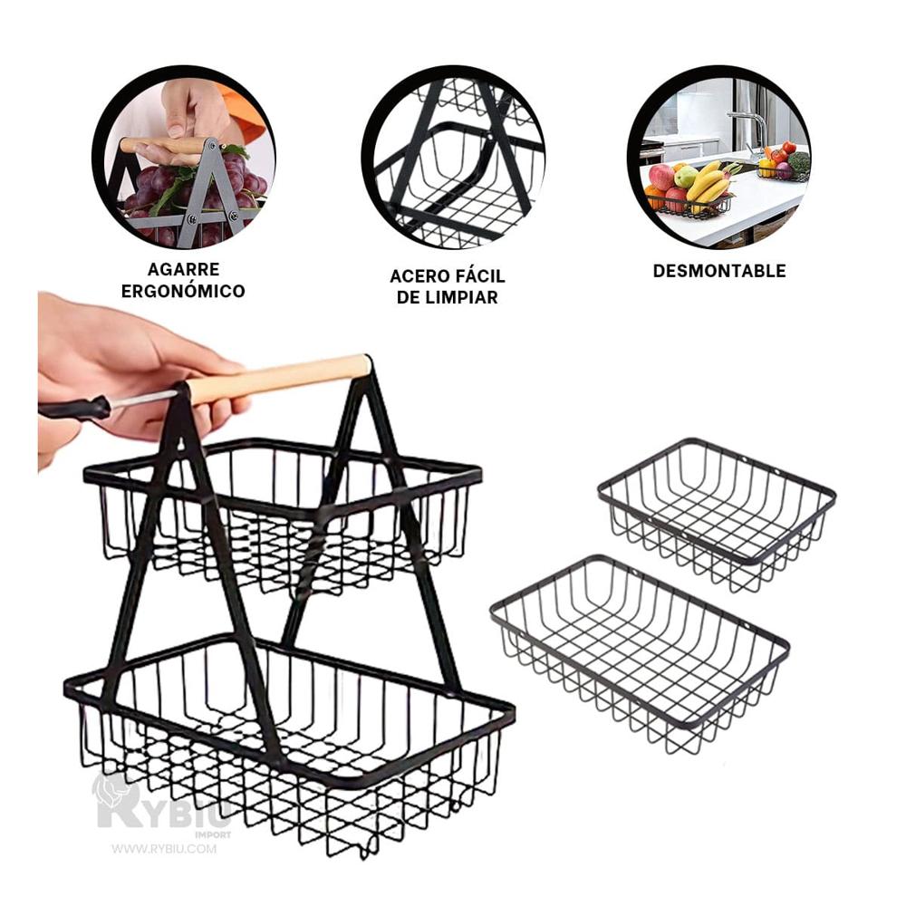 Cesta de 2 Lados en Color Negro Y+Regalo Ligas para Peinar