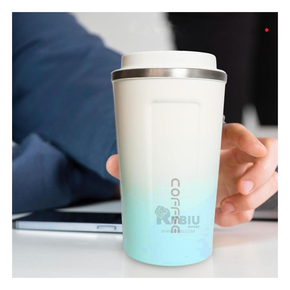 Vaso Digital Termico en Celeste con Blanco Y+Papel de Regalo
