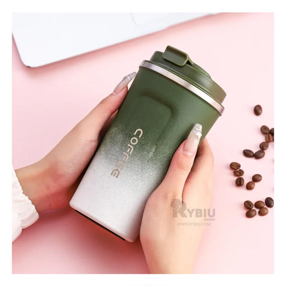 Vaso Termo Inteligente con Pantalla 510ml Verde con Blanco