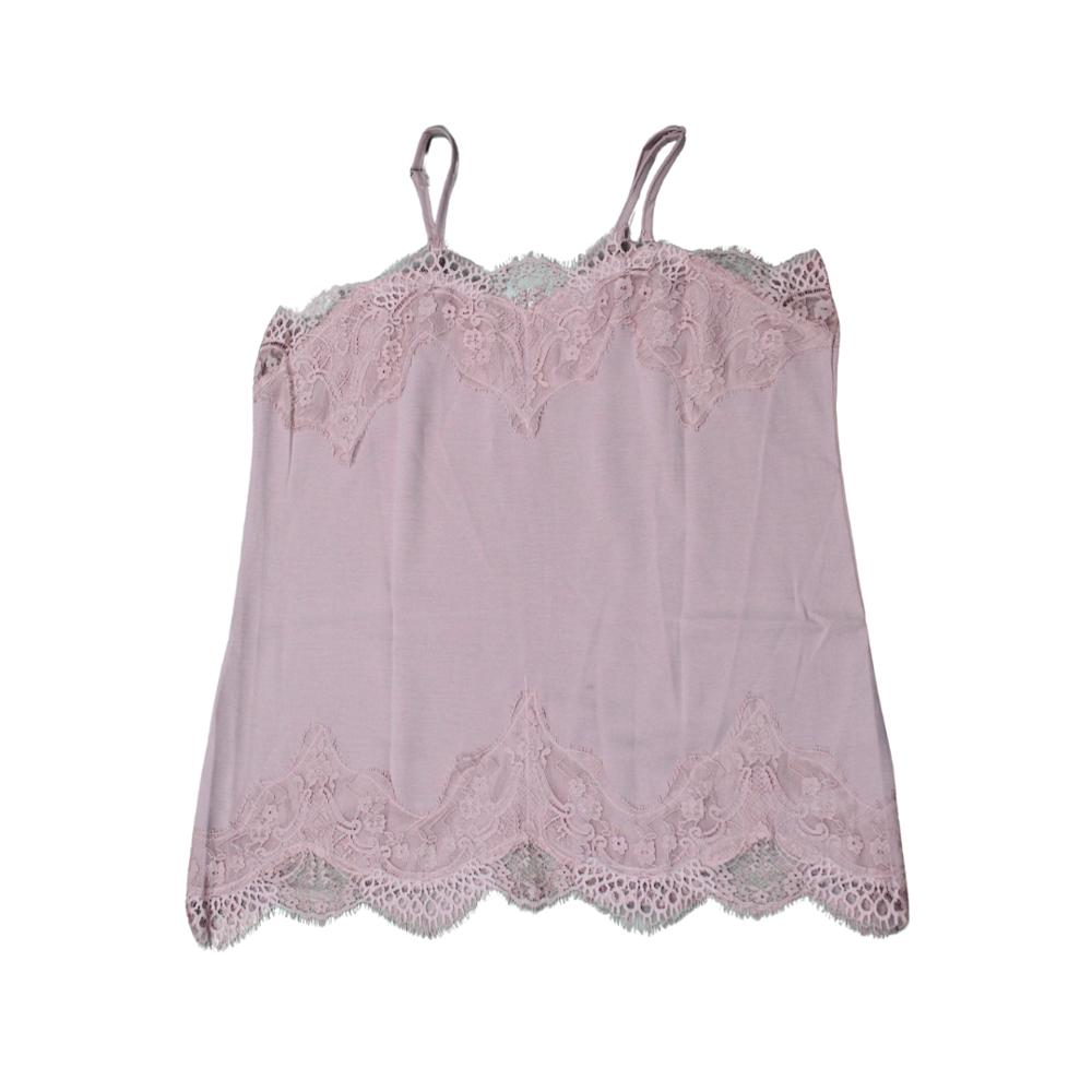 Blusa de Tirantes Con Encaje en extremos Color Rosado - Sanllo Talla XL