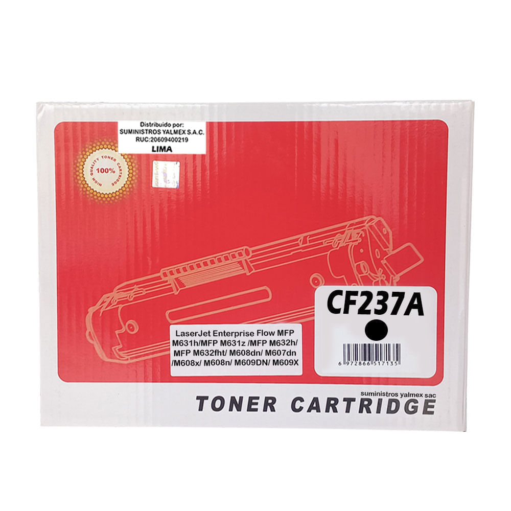 Toner CF237A 37A Compatible para HP  M631 M607 Negro Toner CF237A 37A Compatible para HP M631 M607 Negro