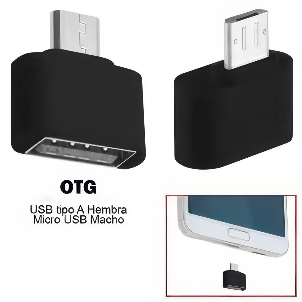 Pack x2 Adaptador OTG Micro USB Negro