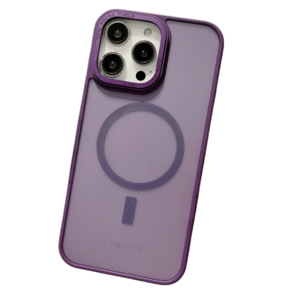 Funda for iPhone 14 Pro Max Magsafe Ahumado Mate Antishock Morado Resistente a Caidas y Golpes