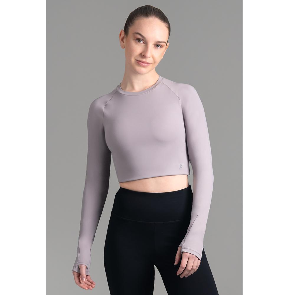 Top Deportivo Raglan Manga Larga Mujer Cool Gray Talla M