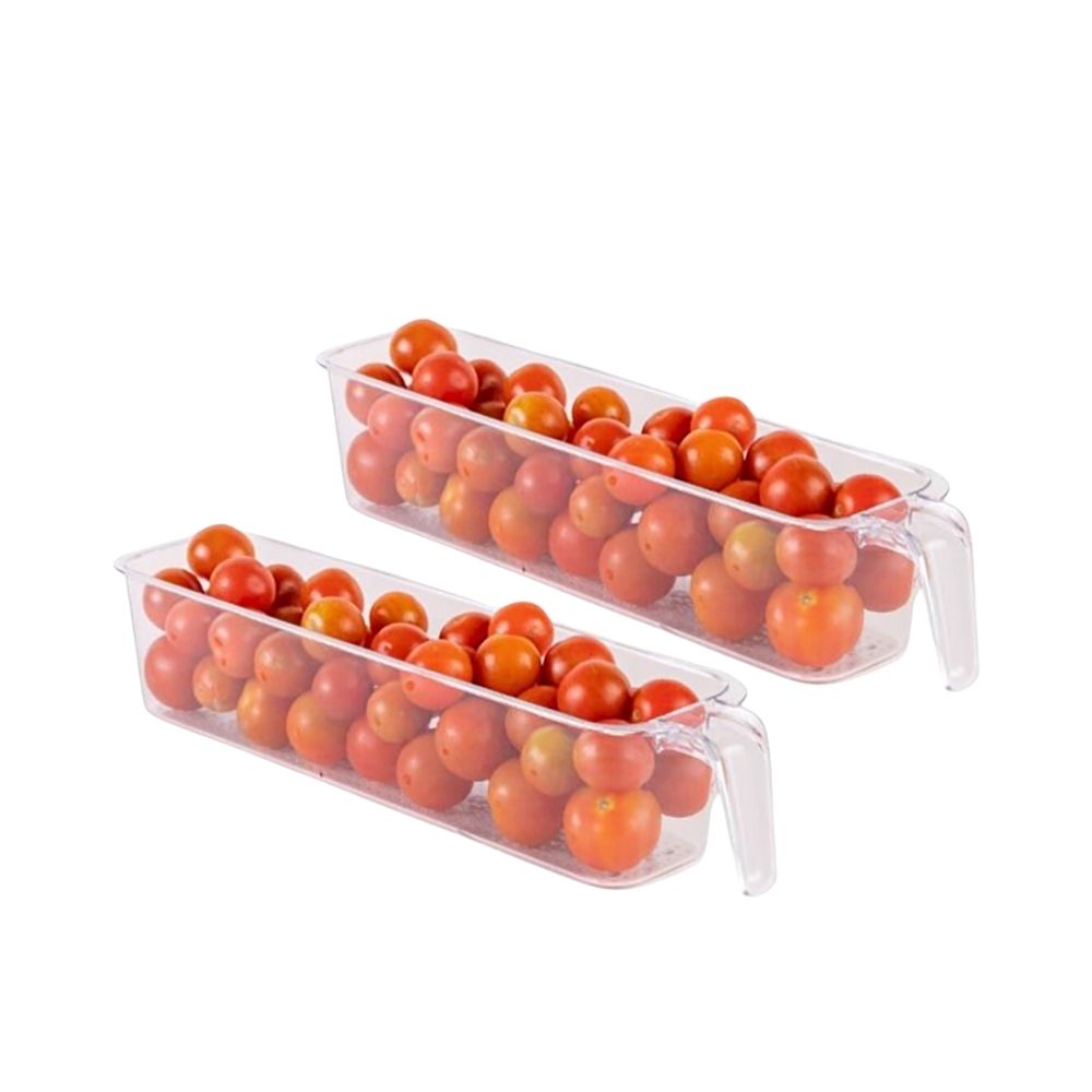 Set de 2 Organizadores de Refrigerador Multiusos con Asa sin Tapa