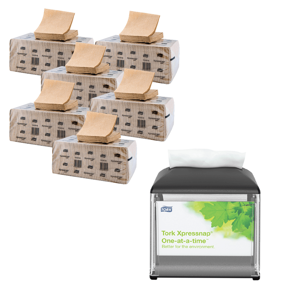 Servilleta Tork Xpressnap Café Natural 6 x 500un mas Dispensador Gratis