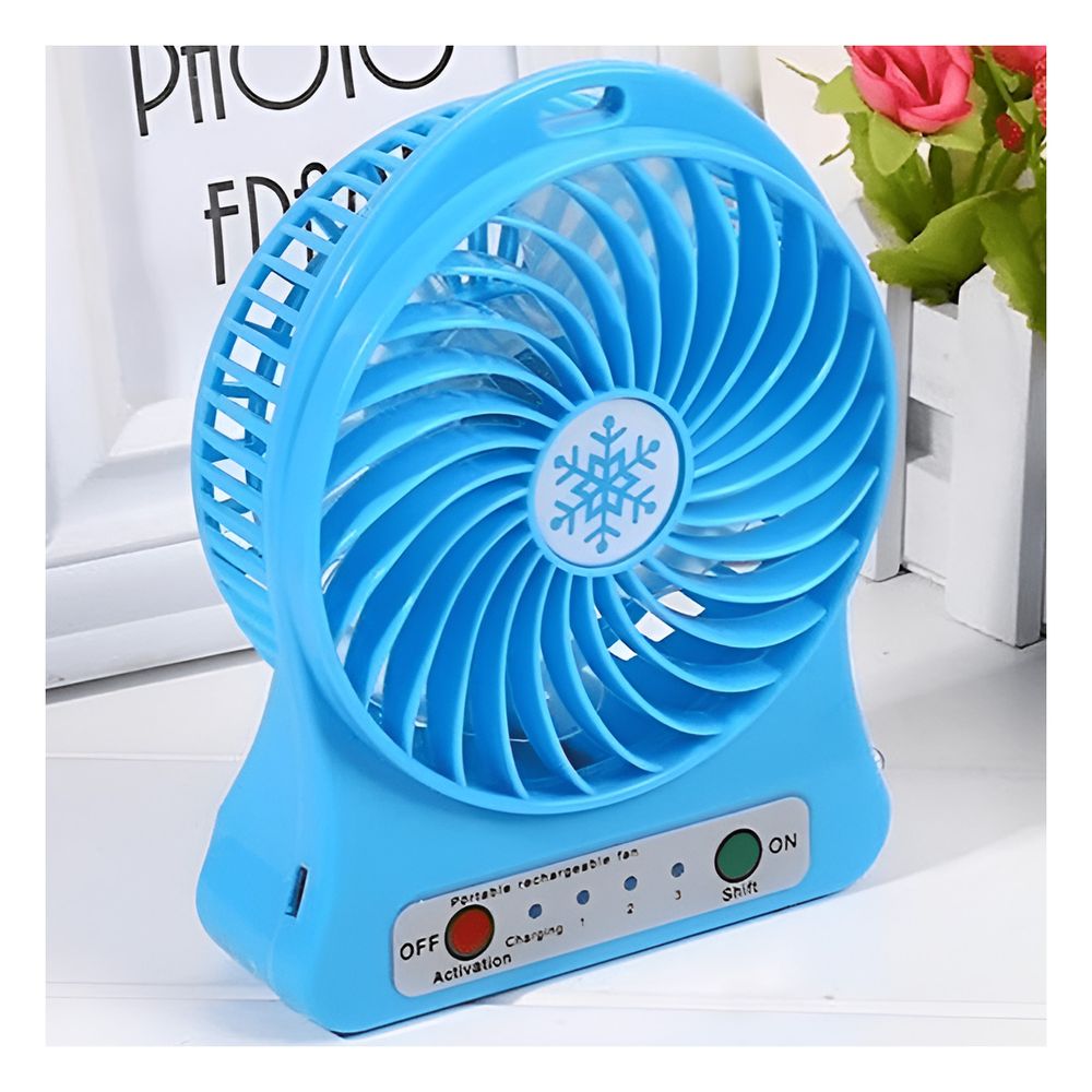 Ventilador Pequeño de Material Resistente y Economico Azul