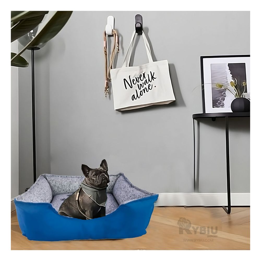 Cama Lavable de Perro Talla L Color Azul Y+Papel de Regalo