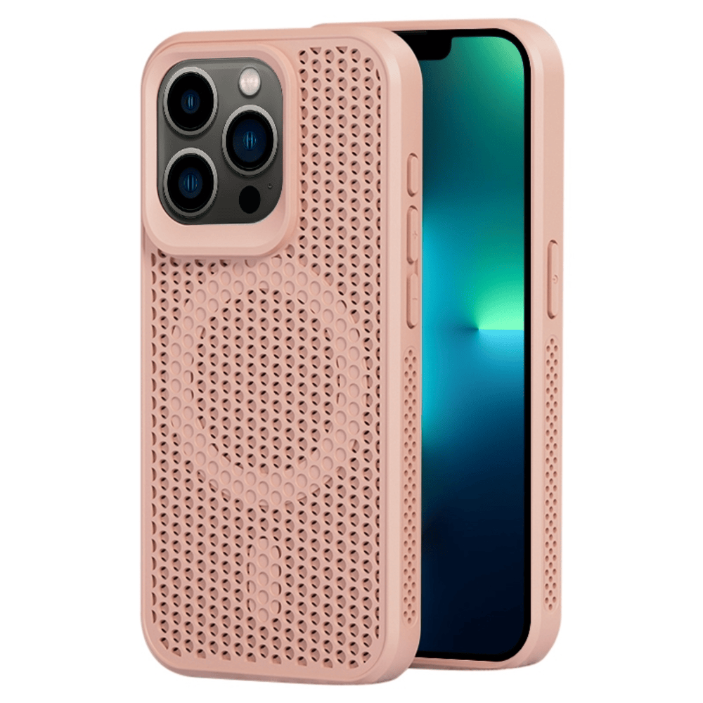 Funda para iPhone 15 Pro Max Magsafe Malla Termica Antishock Rosa Resistente a Caídas y Golpes