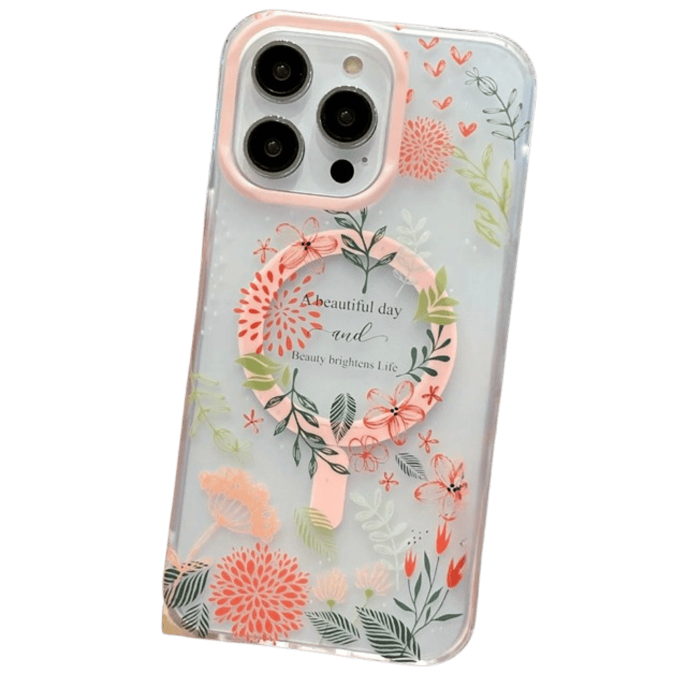 Funda para iPhone 11 Magsafe Flower Antishock Rosa Resistente a Caídas y Golpes