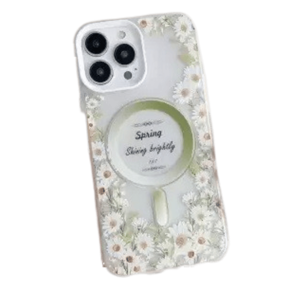 Funda para iPhone 15 Magsafe Flower Antishock Green Resistente a Caídas y Golpes