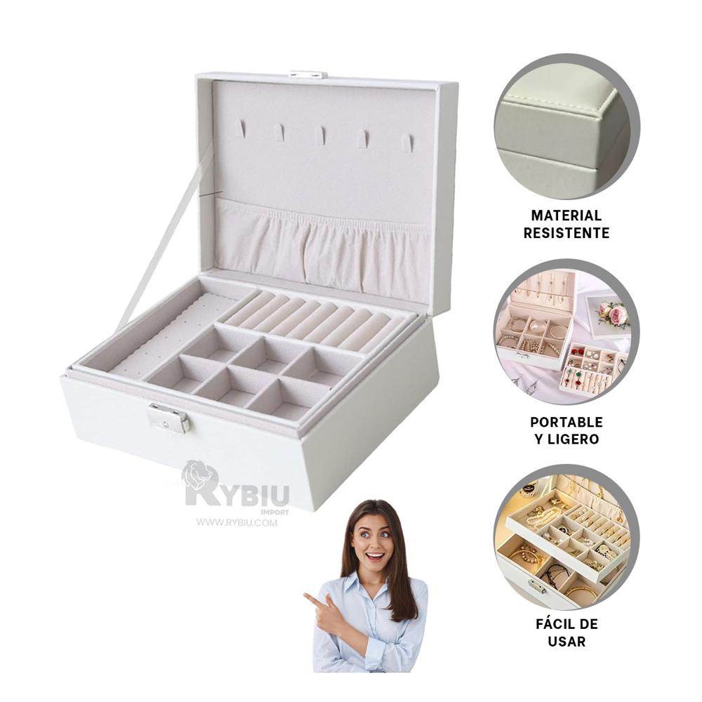 Joyero Compacto y Estilizado en Blanco Y+Papel de Regalo