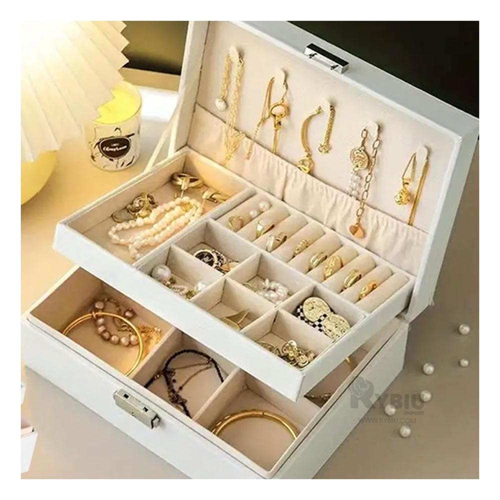 Estuche de Joyas para Mujer Blanco Y+Regalo Stickers