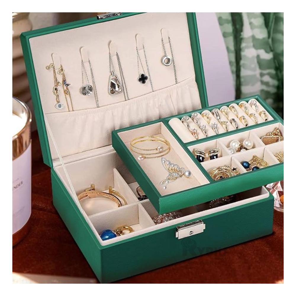 Estuche Atractivo para Joyas Verde Y+Envoltorio de Regalo