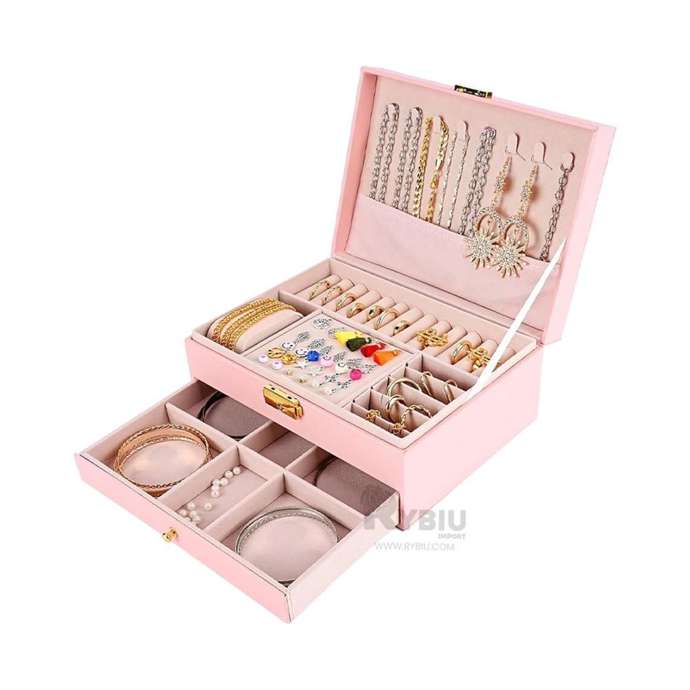 Estuche Atractivo para Joyas Rosado Y+Envoltorio de Regalo