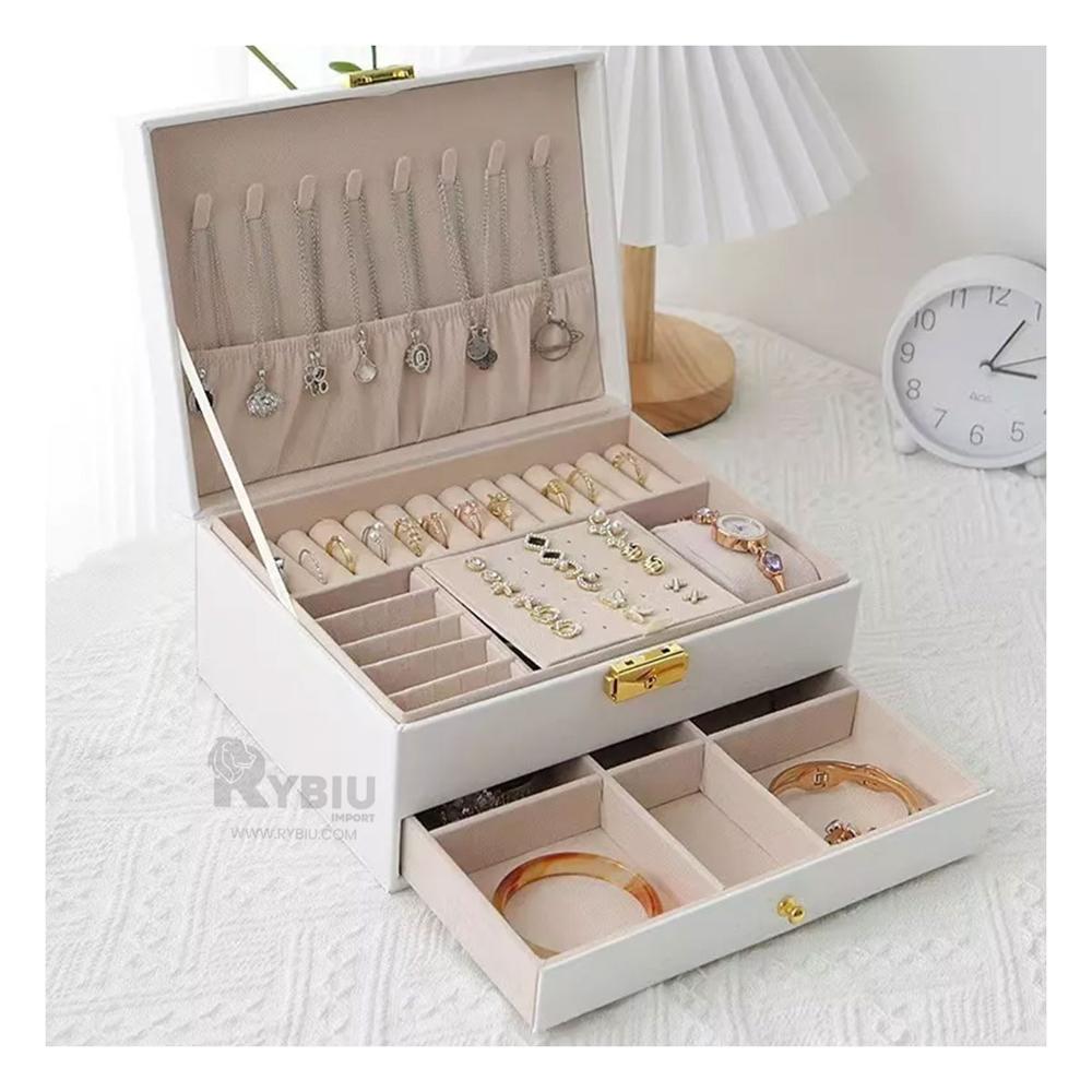 Joyero Compacto y Estilizado en Blanco Y+Papel de Regalo