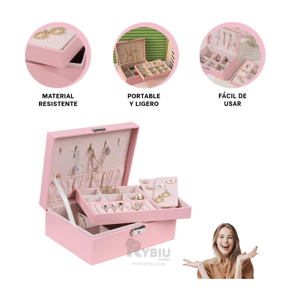 Joyero con Llave para Ocasiones en Rosado Y+Regalo Stickers