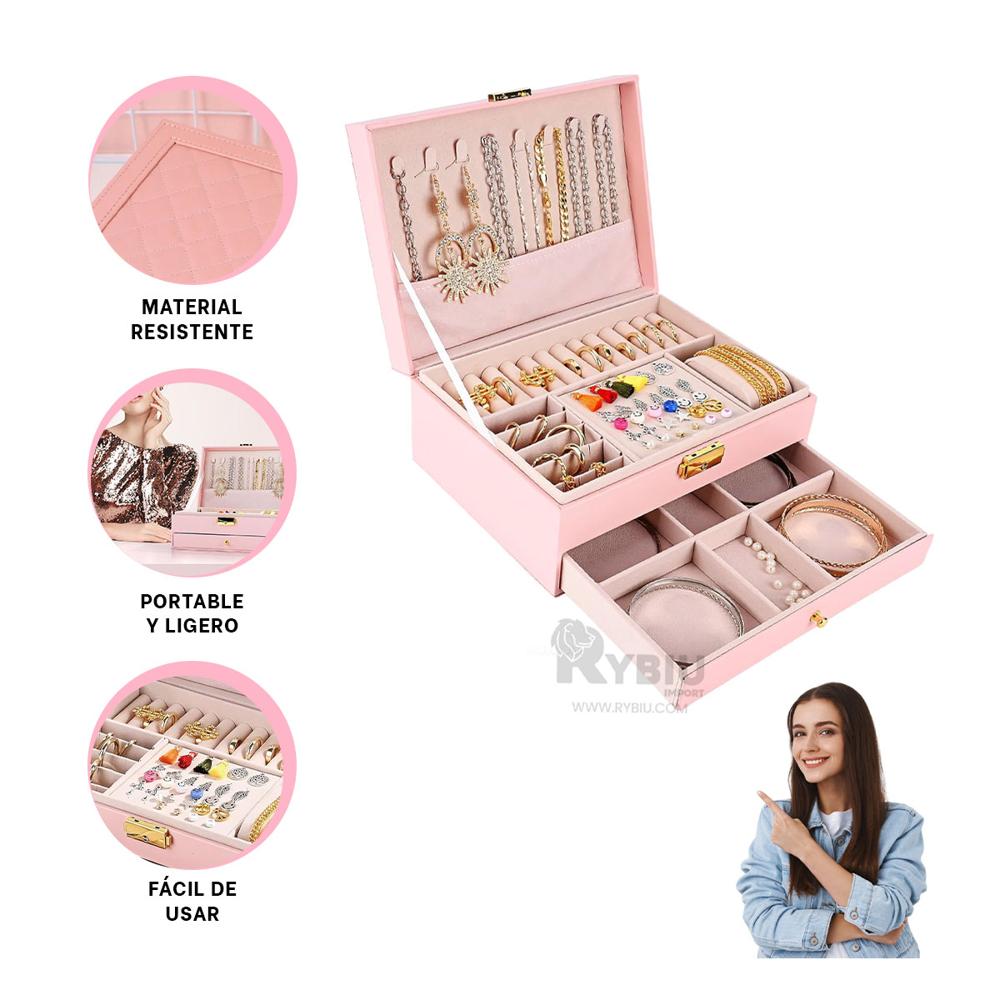 Estuche Moderno para Anillos Color Rosado Y+Gift Stickers