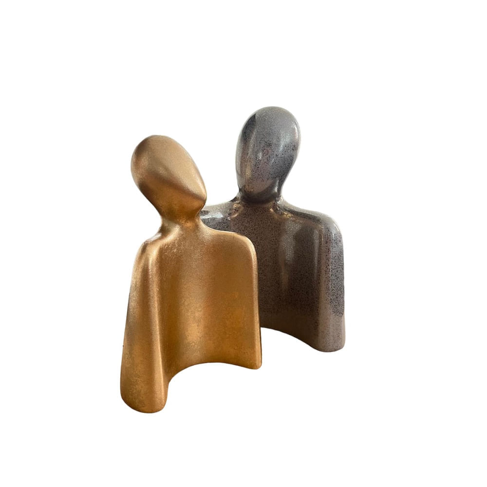 Adorno Pareja Tu y Yo Dorado Plata 22x07x25 cm / 14x07x25 cm