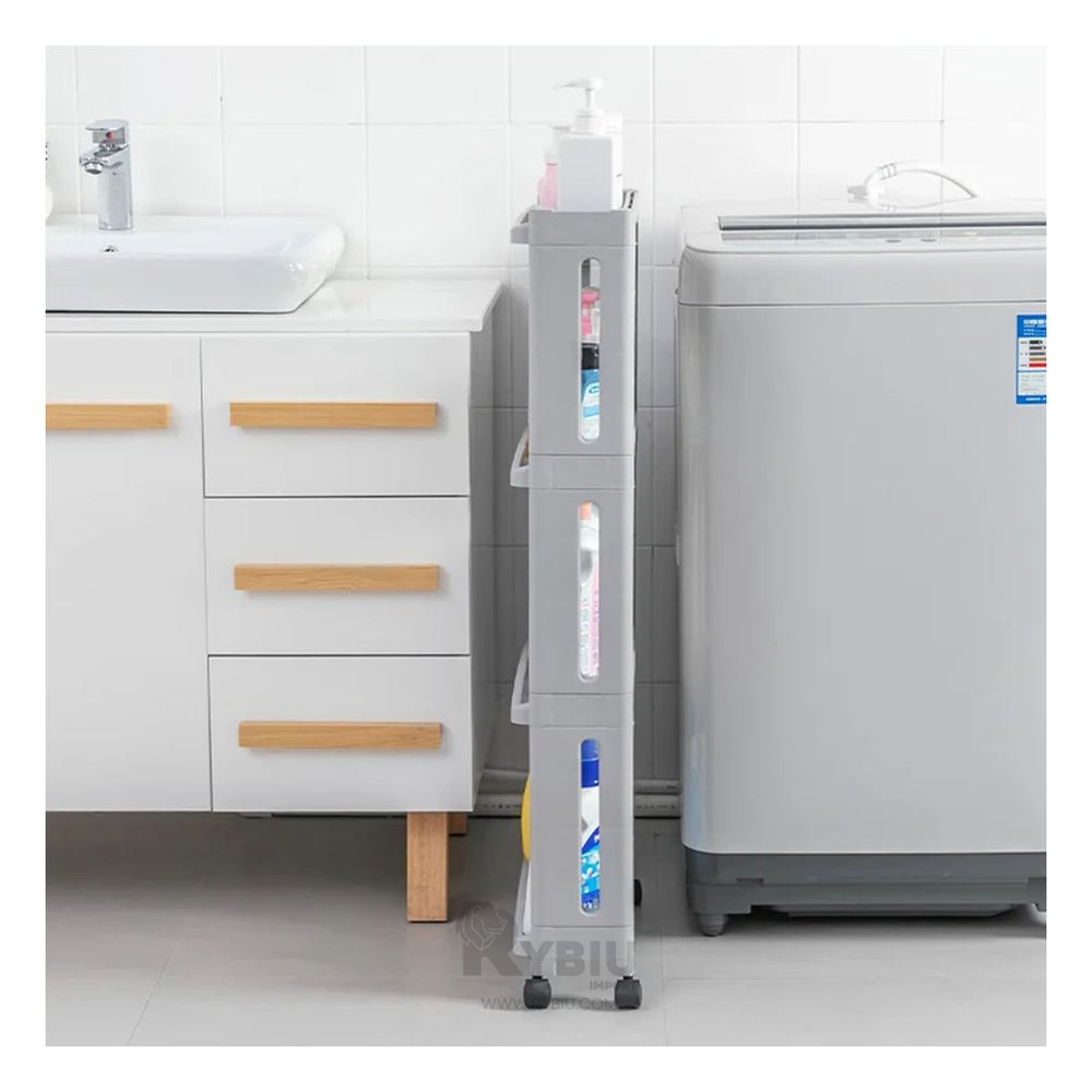 Carrito Lateral Organizador con 4 Niveles de Color Blanco