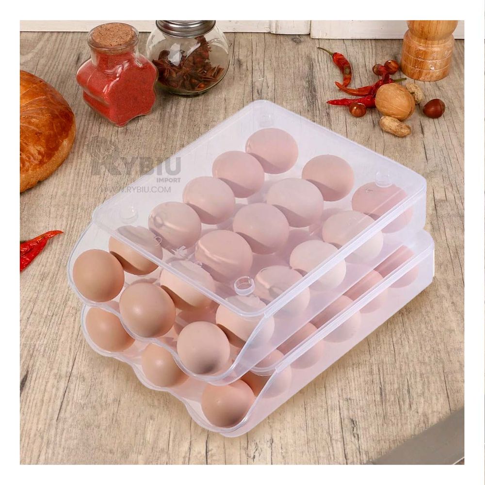 Organizador Disepensador Apilable de Huevos en Transparente