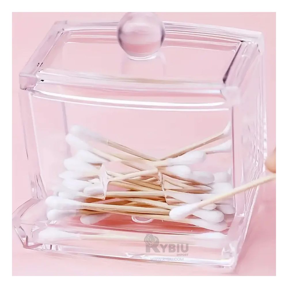 Cofre para Guardar Hisopos Transparente Y+Post-it adhesivos