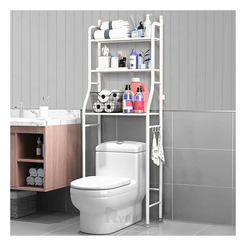 Estante para Baño en Diseño Cuadrado de Color Blanco