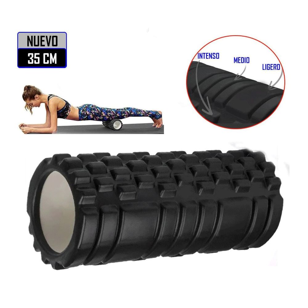 Foam Roller 35cm Rodillo de Espuma para Masaje Negro Oechsle